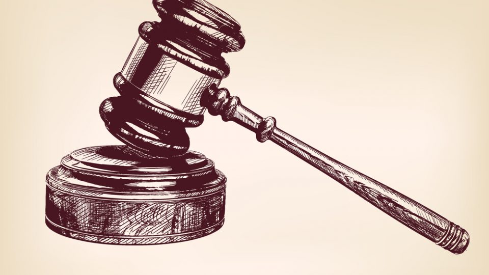 gavel vintage hand drawn